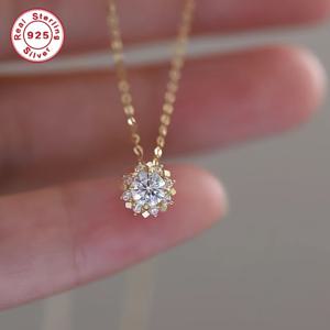 TEMU S925 925 실버 모이사나이트 펜던트 목걸이 | 패셔너블한 고급 디자인, 18K 금도금, 연회에 이상적, 발렌타인데이, 크리스마스, 할로윈 선물, 십 대를 위한 선물|은목걸이