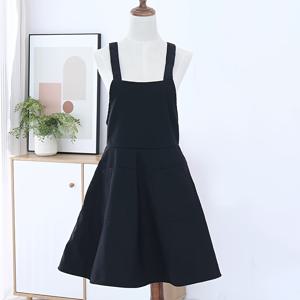 TEMU 싱글 팩, 솔리드 컬러 크로스 스트랩 에이프런 헴 디자인 - 고급스러운 청춘 선 드레스 스타일, 케이터링 & 네일 살롱용