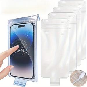 TEMU 5개 휴대폰 레인 커버 (충전 클립 & 터치스크린 포트 포함) - 투명하고 튼튼한 보호 케이스, 라이딩, 비오는 날, 야외 활동에 적합