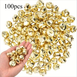 TEMU 100개 20mm 금속 징글벨 – 크리스마스 DIY 장식용 액세서리, 축제 분위기 소리, 결혼식, 발렌타인데이, 홈 데코, 애완동물 목걸이, 주얼리 만들기, 휴일 파티 장식에 이상적인 범용 공예 재료