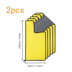 TEMU 특대형 차량 워시 타월 - 뛰어난 흡수력의 극세사, 빠른 건조 및 스크래치 방지, 차량, 트럭, 오토바이용 생생한 노란색 & 회색 디자인 - 내부/외부 청소용 내구성 좋은 자동차 디테일링 천, 차량 세차 액세서리, 차량 유지 보수