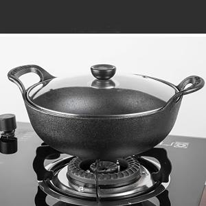 TEMU 2개 세트 (주철 냄비 + 뚜껑) 사전 시즌링된 주철 더치 오븐, 뚜껑 포함, 논스틱, 이중 손잡이, 내구성 강함, 식품 안전, 야외 바베큐 및 캠핑 필수품 | 스타일리시한 더치 오븐 | 내구성 있는 조리기구