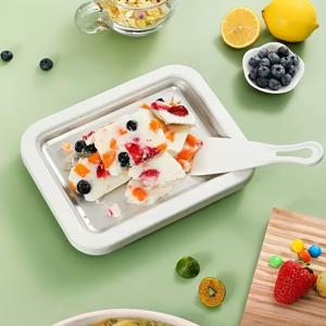 TEMU DIY 메이커, 수동 냉동 디저트 그리들, 스테인리스 스틸 요거트 머신, 배터리 없는 메이커, 홈메이드 냉동 요거트 메이커, 주방 디저트 가제트, 휴대용 머신, 가족 주방 액세서리