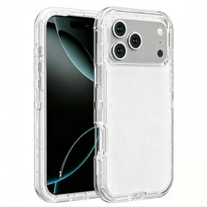 TEMU 투명 TPU+PC 3-in-1 고강도 충격 방지 3층 완전 보호 고강도 내구성 아이폰 17 에어 17 프로 17 프로 맥스용 폰 커버, 폰 케이스, 핸디 커버