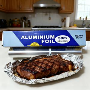 TEMU 65m 초장형 식품 등급 알루미늄 호일 롤 - 폭 45cm, 두꺼운 내구성 베이킹, 그릴링 및 주방 사용에 적합, 휴일 요리(크리스마스, 할로윈, 추수감사절)에 완벽함, 베이킹 필수품, 매끄러운 메탈릭 마감, 고품질 소재, 강력한 오븐 호일, 주방 액세서리, 주방 아이템, 주방 액세서리, 강력한 알루미늄 호일로 오븐 베이킹