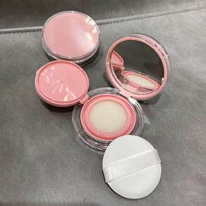 TEMU 핑크 미니 빈 메이크업 정리함 - 내장 거울 & 스펀지 브러쉬 슬롯, 위생적인 플립탑 뚜껑, 여행용 화장품 박스 (파운데이션, BB크림, 파우더) - 휴대용 컴팩트 홀더, 이동 중 뷰티 필수품 보관