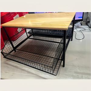 TEMU 2단 커피 머신 스탠드 | 튼튼한 나무 & 금속 정리대, 주방 가전, 식기, 조리 도구 보관, 공간 절약형 조리대 수납 (서랍 포함), 전기 불필요, 작은 주방 & 아파트에 적합, 세척 용이 표면, 다용도 랙