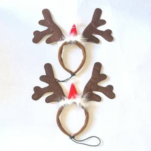 TEMU 2개 크리스마스 강아지 머리띠 - 축제 분위기의 사슴 뿔 머리띠, 빨간색 & 흰색 리본, 부드러운 원단 애완 동물 액세서리 ( 파티, 사진 촬영, 휴일 기념 행사용), 강아지 크리스마스 액세서리, 장난기 넘치는 애완 동물 디자인