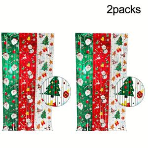 TEMU 1팩/2팩 크리스마스 파티 장식 - , 눈사람, 순록, 진저브레드 남성 포일 프린지 스트리머 - 반짝이는 프린지 배경, 크리스마스 파티 장식용, 휴일 축하 용품, 크리스마스 장식