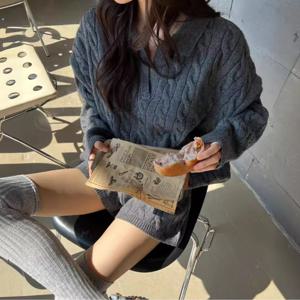 TEMU 2025 가을/겨울 신상 여성 스웨터 세트, 폴로넥 풀오버 탑 + 반바지 투피스 의상, 여성용 스웨터 세트, 여성용 스웨터 및 반바지 세트, 스웨터 및 반바지 세트|반바지