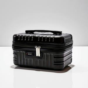 TEMU 대용량 헤비듀티 블랙 플라스틱 잠금 - 골드톤 힌지가 있는 헤비 락 여행 케이스, 휴대용 메이크업 & 화장품 정리함, 내구성 있는 기내용 캐리어 대체품 (공항 이슈 없음)