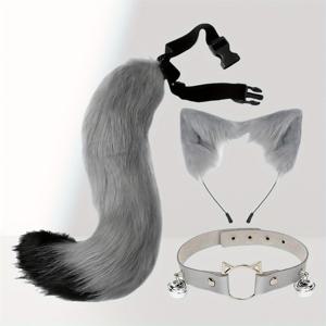 TEMU 네코미미 액세서리 세트 세 가지: 헤어밴드, 묶는 헤어클립 & 고양이 귀 리본, 고양이 의상,의상 소품,귀여운 고양이 귀,편안한 착용감,가벼운 액세서리,고양이 귀 헤드피스,헤어밴드 세트,애완동물 애호가,롤플레이어