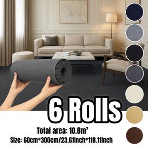 TEMU 6롤 자가 점착 카펫 - 미끄럼 방지 PVC 뒷면, 빠른 건조, 간편한 부착, 다양한 크기 제공, 세탁기 사용 가능, 가정 및 상업용, 애완 동물 스크래칭 포스트, 거실 카펫
