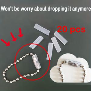 TEMU 20/50개 비즈 체인 분실 방지 보호 슬리브 | 투명 | 안전한 착용감 | 펜던트용 | 분실 방지 | 아크릴 사진 카드 슬리브 걸이 루프 | 비즈 체인 주얼리 액세서리