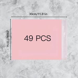 TEMU 49/99개 핑크색 자체 밀봉 택배 봉투, 사계절용 범용 우편 봉투, 다기능 포장 봉투, 가정용 보관 봉투, 4가지 다양한 크기 선택 가능, PE 재질, 반투명 디자인, 강력한 밀봉력과 내구성