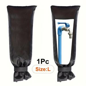 TEMU 겨울 대비 야외 동파 방지 커버 - 보온 내구성 원단, 정원 잔디밭 및 마당 용, 클래식 디자인과 안전한 고정 스트랩, 겨울 파이프 보호용 야외 커버, 강화된 스트랩,재산 유지보수