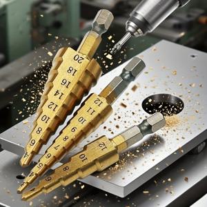 TEMU 3개 HSS 코발트 스텝 드릴 비트 세트 | 다양한 홀 사이즈 50, 블랙 산화물 처리된 고속도강, 금속, 나무, 플라스틱, 알루미늄, 티타늄, 아연 드릴링에 적합, 보너스 보관 케이스 포함