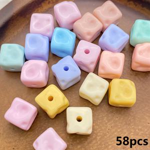 TEMU 58개 혼합 컬러 아크릴 직구 클래식 비즈 & 비즈 세트, 마카롱 컬러 핸드메이드 비즈 DIY 팔찌, 키체인, 헤어 액세서리 및 기타 창의적인 장식용. 크리스마스, 휴일 및 기타 축제 선물 제작에 적합한 핸드메이드 비즈. 취미 활동가와 소매업자들이 널리 선택하는 공예용품. 초보자와 숙련된 공예가에게 모두 적합 (10mm/0.39인치)