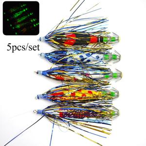 TEMU 5개 Avlcoaky 야광 오징어 지그 훅 (더블 우산 훅 포함) - 네온 그린, 레드, 옐로우, 오렌지, 퍼플, 핑크, 클리어, & 낚시 장비, 낚시 장비/액세서리 및 장비, 낚시 액세서리 및 장비, 야광 낚시 미끼 (용도)