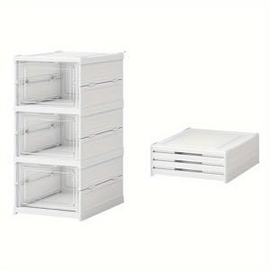 TEMU 1pc 3/6 레이어 설치 무료 접이식 신발 상자, 통기성 신발 용기, 플라스틱 신발 캐비닛, 방진 가정용 보관 상자, 대용량 공간 절약 유물