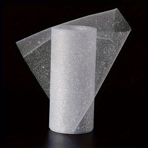 TEMU 1개 글리터 튤 패브릭 롤 25야드 시퀸 반짝이는 리본 스풀 네트 웨딩, 투투 스커트, 선물 포장, 파티 장식용