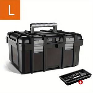 TEMU 방수 대형 공구함 정리함 - 내구성 있는 플라스틱, 휴대용 하드 케이스, 가정용 보관 및 정리용