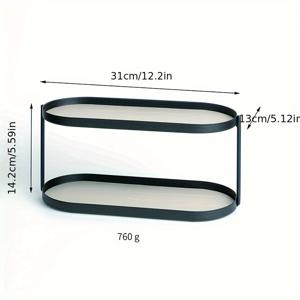 TEMU 욕실, 침실, 데스크탑용 1pc 2단 가죽 및 금속 수납 선반 - 견고한 금속 프레임, 화장품, 향수, 장식품을 위한 현대식 디자인 디스플레이 랙이 있는 독립형 정리함|향수