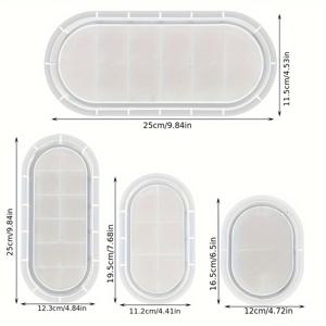 TEMU 4개 짜리 타원형 트레이 몰드 세트, 주얼리 거치대, 보관 트레이, 수지, 점토, 석고를 위한 실리콘 수지 주조 몰드 - 튼튼한 실리콘 재질