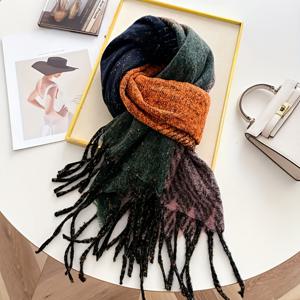 TEMU 1개 여성용 그라데이션 컬러 모조 롱 스카프, 패셔너블하고 우아한 따뜻한 겨울 쇼울, 캐주얼하고 다용도 패션 쇼울, 완벽한 데이 선물