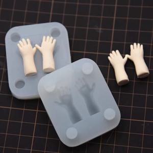 TEMU 3D 폴리머 클레이용 귀여운 팜 실리콘 몰드 2개 세트, 울트라라이트 & 도자기 공예 - 전문 인형 손 모양 도구
