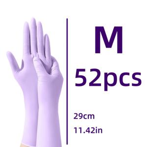 TEMU 32/52pcs, 12인치 보라 니트릴 장갑, 연장 및 두꺼워짐, 양손 모두에 적합, 방수 및 미끄럼 방지 주방 식기 세척 장갑, 가정 청소 및 세탁 장갑