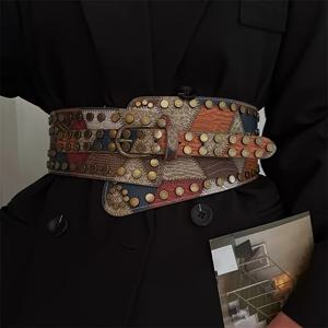 TEMU 빈티지 프레피 장식 웨스트 벨트, 비섬유 직조 방법, 깃털 없음, 평균 크기, 자수 및 양각 디테일, 여성용 아우터웨어, 드레스, 스커트, 일상 통근, 주말 캐주얼, 축제, 파티, 스포츠, 웨딩, 나이트 아웃, 대학