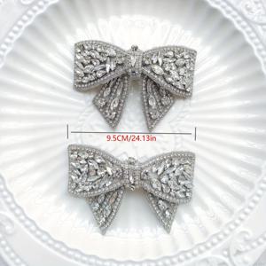 TEMU 2개 신발 및 부츠 액세서리, 은색 나비 투명 라인스톤 물방울 타입 신발끈 장식 버클, 다용도 스포츠화/신발 등