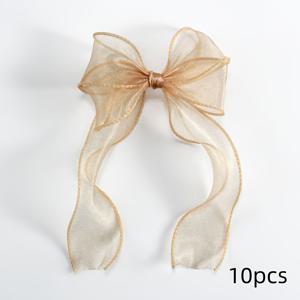 TEMU [10개 손수작업 활] - 유기적한 실크 리본으로 만든 3D 활, 밝은 텍스처와 끌어당김 없음, DIY 가방 패던트, 브라이드 마이드 팔 꽃, 브리드 헤드 드레스, 소원, 사진 프롭, 선물 장식 및 다양한 시나리오에 적합합니다.