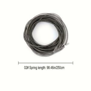 TEMU 철 드레인 청소 스프링, 쉽게 파이프 막힘 제거를 위한 무전하된 플러밍 스네, 배터리 없이 가정용 배수 액세서리, 파이프 클리너|산업용 스프링|중량 스프링