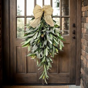 TEMU 1개 오리브 브랜치 물방울 뒤집은 크리스마스 트리