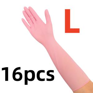 TEMU 16개입, 16인치 블루, 화이트, 핑크 엑스트라 롱 가정용 청소 장갑, 니트릴 소재, 주방 설거지, 욕실 일상 청소에 적합, 양손 사용 가능, 고급스러운 포장
