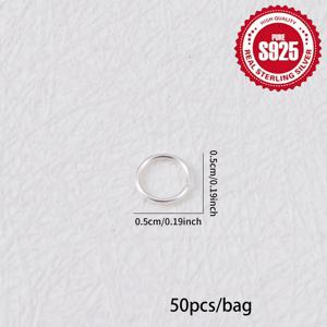 TEMU 50개 S925 순은색 오픈링 커넥터, 반지, 목걸이, 팔찌 및 기타 보석 DIY 액세서리
