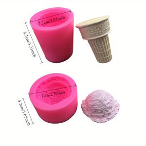 TEMU 2개 디저트 실리콘 몰드 세트 - DIY 콘 & 캔들/ 홈 데코 & 창의적인 선물