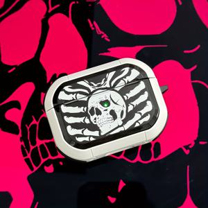 TEMU CASEWAFEE 에어팟 프로 2, 에어팟 4세대, 에어팟 프로 3용 오리지널 보호 케이스 - 빛나는 눈의 해골 디자인