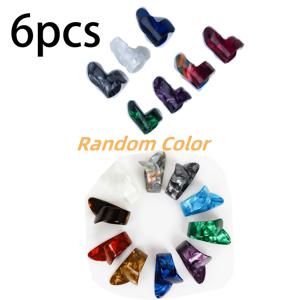 TEMU 6개/세트 기타 부품, 손가락 피크. 기타 베이스 연습용 피크, 엄지 및 검지 피크, 보호 핑거 픽, 랜덤 색상 배송