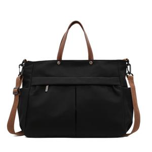 TEMU 여성용 대용량 나일론 옥스포드 소재 토트백 - 가볍고 내구성 있는 핸드백, 조절 가능한 스트랩, 골드톤 하드웨어 & 지퍼 클로저, 멀티포켓 오거나이저 (블랙/그레이/베이지/네이비/탄) - 업무, 여행, 캐주얼용