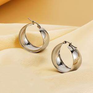 TEMU 1 쌍의 여성 패션 빈티지 스타일 대형 316 스테인리스 스틸 원형 반지 귀걸이 - 강력한 넓은 곡선 디자인, 새로운 및 독특한, 고급스러운, 일상적인 고급 착용에 적합, 패션 및 고급, 일상적인, 졸업식, 파티, 음악 축제, 선물에 적합