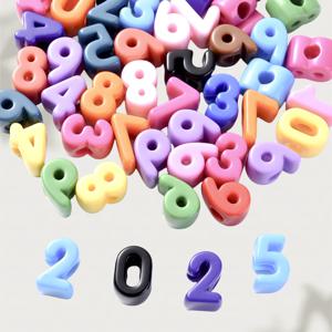 TEMU 20개 아크릴 숫자 혼합 컬러 DIY 비즈 주얼리 만들기 팔찌 목걸이 액세서리 핸드메이드 소품