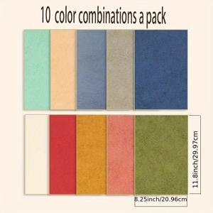 TEMU 10장 21x30cm 수제 선지 - 수채화, 서예 및 전통 중국 그림용 혼합 색상 10개 세트 - 정통 공예품 재료, 창의적인 예술 프로젝트용 종이, 다재다능한 아트 페이퍼, 고품질 공예지, 다양한 색상 옵션, 매끄러운 질감, 수채화 작가용