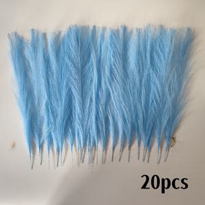 TEMU 16/20 인공 호수 블루 팜파스 그라스 부케, 홈 웨딩 데코, 파티룸 장식, 침실 DIY 꽃벽 화병 인조 식물 리드