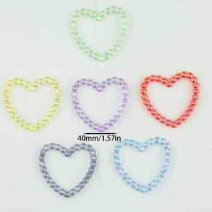 TEMU 20개 컬러풀 아크릴 하트 비즈 - 35/40/50mm, 투명 & , 간단한 홀로우 디자인 DIY 보석 만들기, 귀걸이, 목걸이, 폰 장식, 머리 액세서리 및 공예 용품, 보석 만들기 용품, 체인 링크 비즈, 투명 비즈 디자인