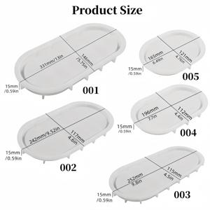 TEMU 5pcs 오발 트레이 실리콘 모드, 추가 대형 트레이 모드, 석고 모드, 도자기 모드, 오발 스토리지 트레이 모드, 콘크리트 시멘트 및 도자기 모드, 물-그라인더 스톤 트레이 모드, DIY 대형 트레이 모드 공예, 석고, 도자기, 콘크리트 및 레진 공예에 적합, 현대적인 디자인, 공예 애호가와 DIY 팬에게 완벽한 선물, 가정 및 생일