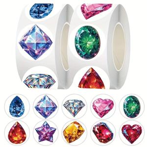 TEMU 500개의 글리터 보석 스티커, 원형 장식 선물 얇은 필름 데칼 - 노트북, 폰, 기타 케이스, 노트북 액세서리, 팬 머천다지에 적합