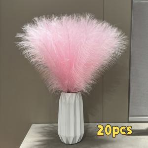 TEMU 20개 인조 팜파스 그라스 부케, 인조 장미 꽃, 홈 크리에이티브 홈 데코레이션용 식물, 거실, 식탁, 침실, 파티, 결혼식에 적합, 화병 미포함, 홈 장식 꽃 배치용